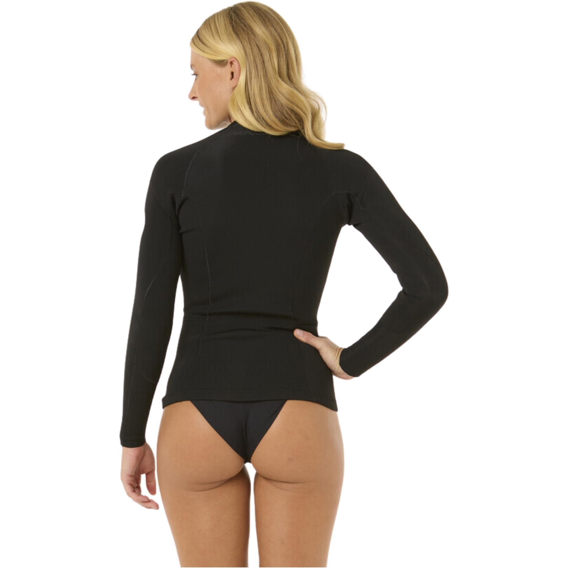 2026 Rip Curl Womens Dawn Patrol 1.5mm Front Zip Jacket 119WWJ - Black